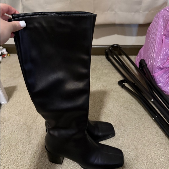 WOMENS KNEE HIGH HEELED BOOTS - Picture 1 of 3